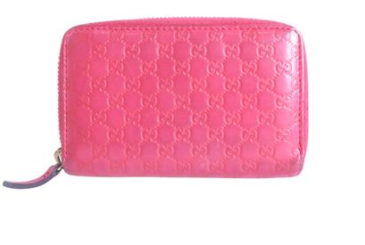 Gucci Compact Zippy Wallet, &pound;20, Accessories, Red, Leather, Front view